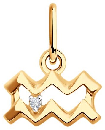 Подвеска Diamant 51-130-02635-1 вес 0.5 г золото, фианит купить,NaN