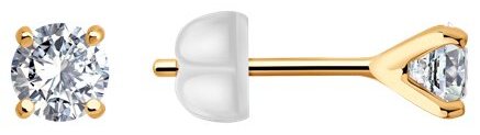 Пусеты Diamant 51-122-02873-1 вес 0.73 г золото, фианит купить,NaN