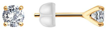 Пусеты Diamant 51-122-02873-1 вес 0.73 г золото, фианит купить,NaN