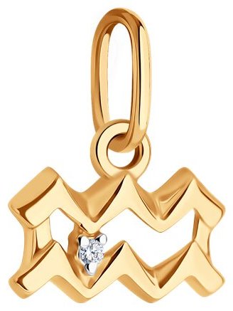 Подвеска Diamant 51-130-02635-1 вес 0.5 г золото, фианит купить,NaN