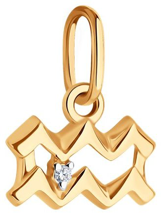Подвеска Diamant 51-130-02635-1 вес 0.5 г золото, фианит купить,NaN