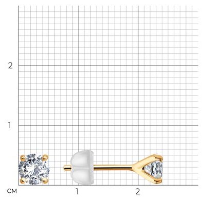 Пусеты Diamant 51-122-02873-1 вес 0.73 г золото, фианит купить,NaN