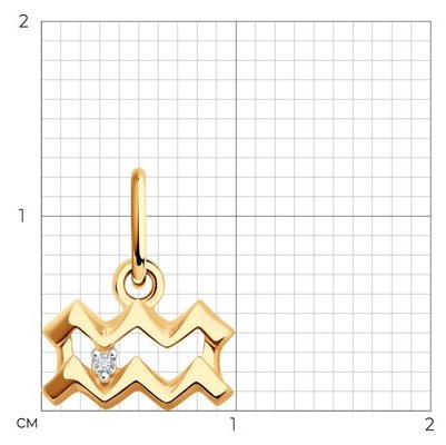 Подвеска Diamant 51-130-02635-1 вес 0.5 г золото, фианит купить,NaN