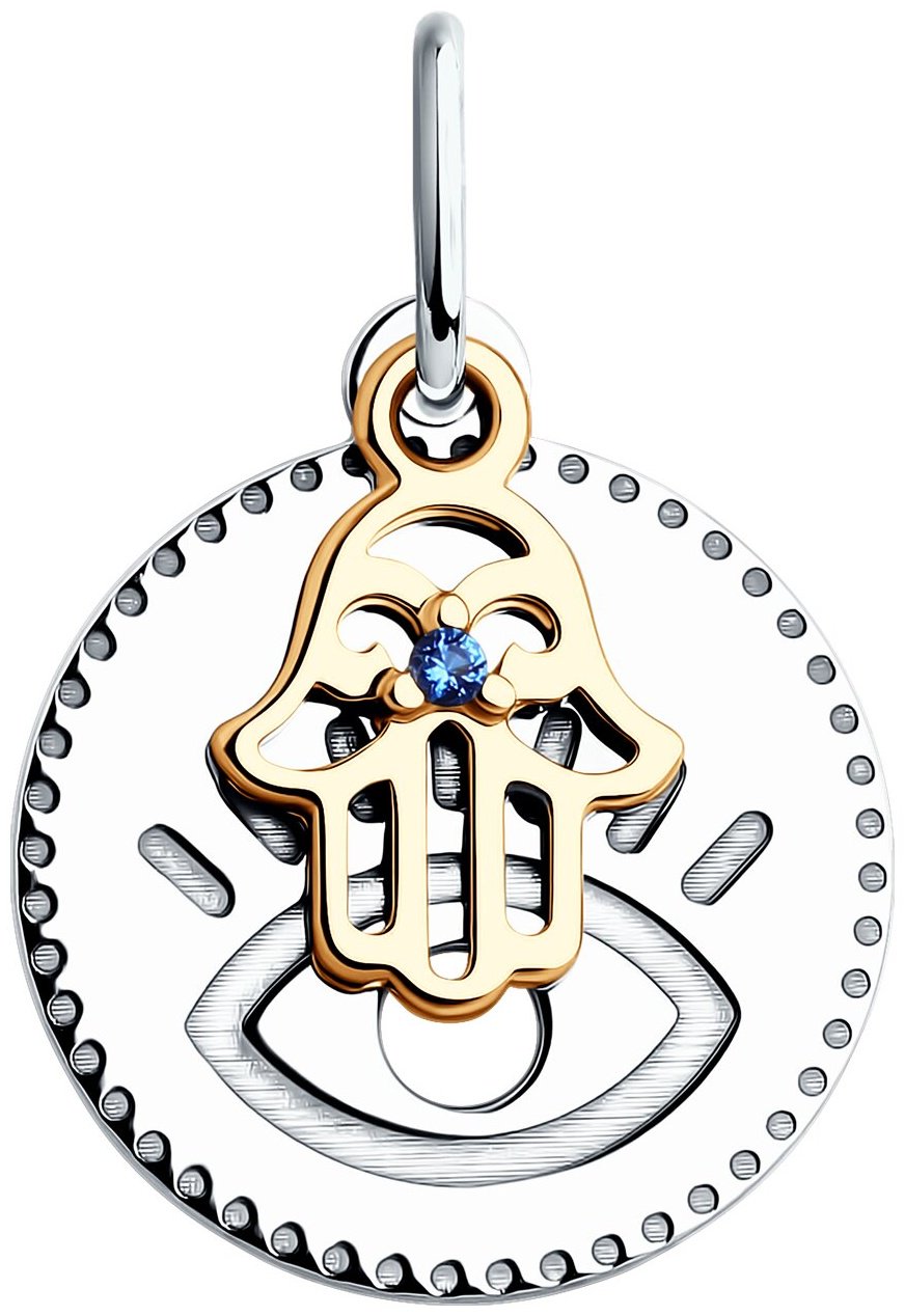 Подвеска Diamant 94-130-02108-2_1,01 вес 1.01 г серебро, фианит