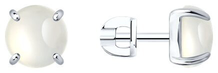 Пусеты Diamant 94-322-02384-3 вес 2.82 г серебро, лунный камень купить,NaN