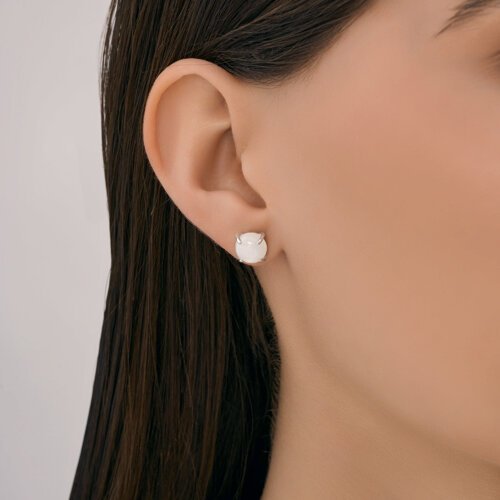Пусеты Diamant 94-322-02384-3 вес 2.82 г серебро, лунный камень купить,NaN