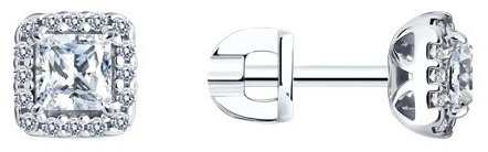 Пусеты SOKOLOV 94025857 вес 1.98 г серебро, фианит купить,NaN