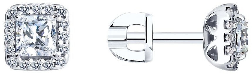 Пусеты SOKOLOV 94025857 вес 2.04 г серебро, фианит купить,NaN