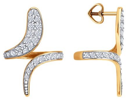 Пусеты Diamant 51-122-02967-1 вес 3.48 г золото, фианит купить,NaN