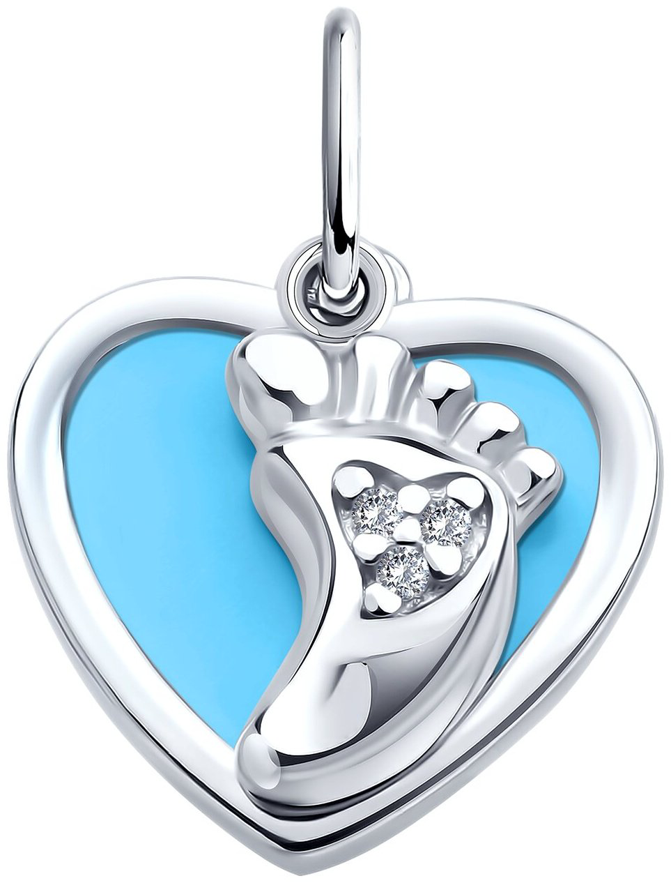 Подвеска Diamant 94-130-02222-1 вес 1.46 г серебро, эмаль купить,NaN