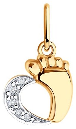 Подвеска Diamant 51-130-02816-1 вес 0.62 г золото, фианит купить,NaN