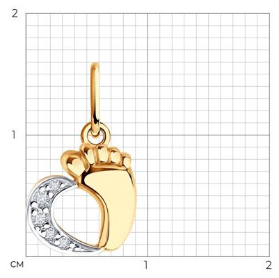 Подвеска Diamant 51-130-02816-1 вес 0.62 г золото, фианит купить,NaN