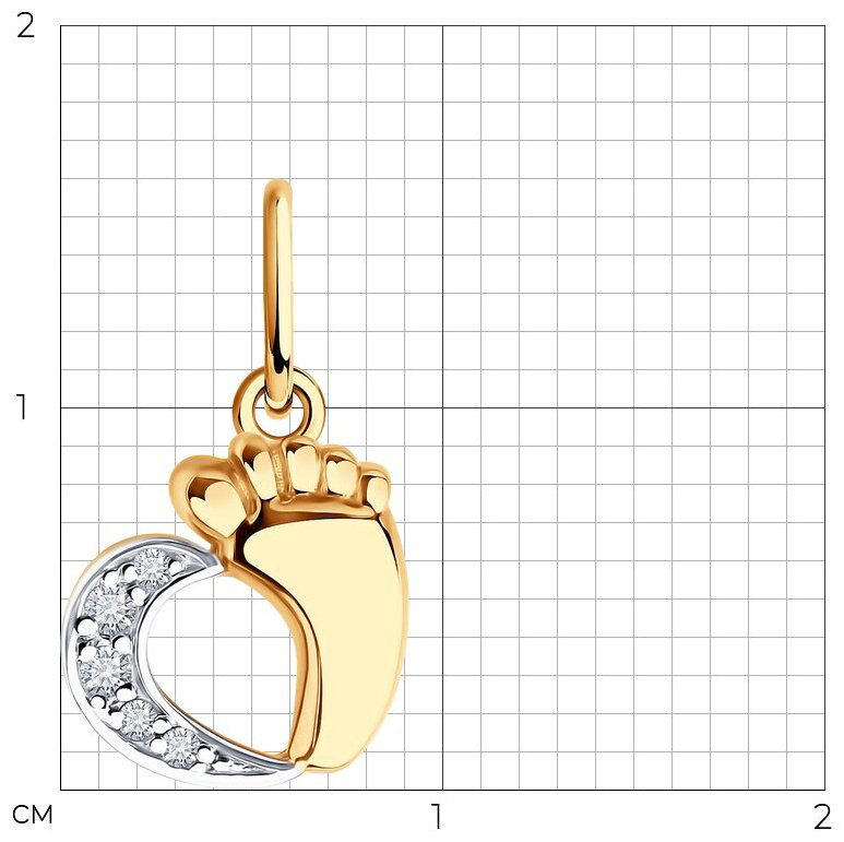 Подвеска Diamant 51-130-02816-1 вес 0.63 г золото, фианит купить,NaN