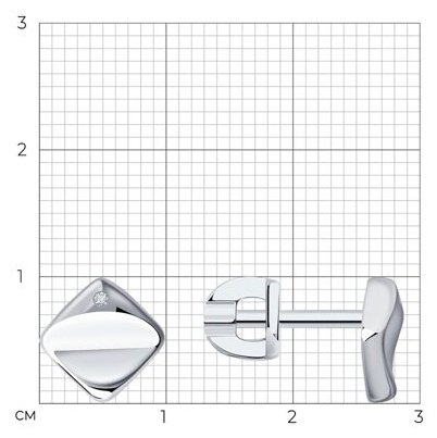 Пусеты SOKOLOV 87020087 вес 1.51 г серебро, бриллиант купить,NaN