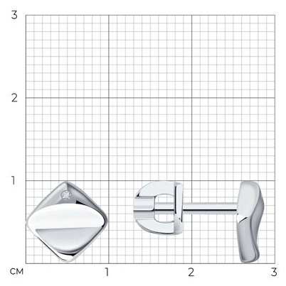 Пусеты SOKOLOV 87020087 вес 1.51 г серебро, бриллиант купить,NaN