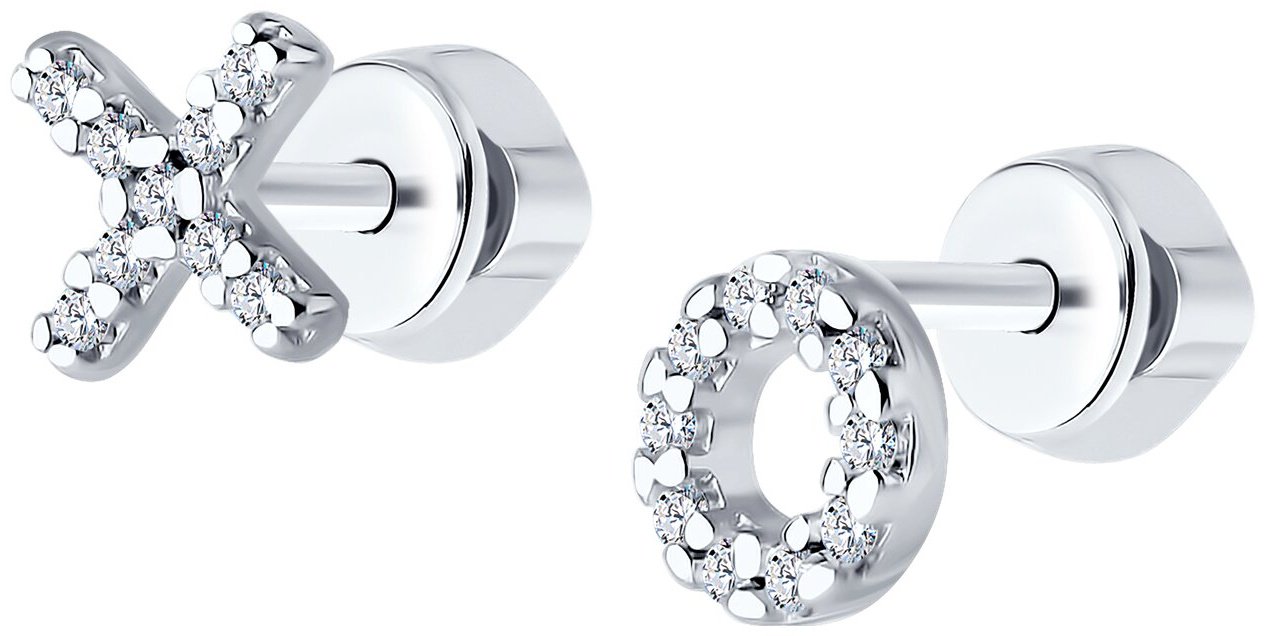 Пусеты SOKOLOV 94026666 вес 1.26 г серебро, фианит купить,NaN