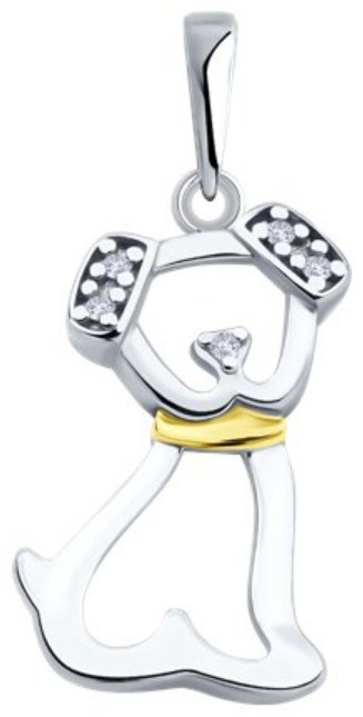 Подвеска Diamant 94-130-02269-1 вес 1 г серебро, фианит купить,NaN