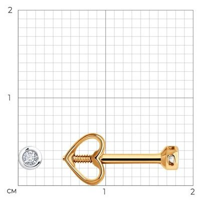 Пусеты Diamant 51-222-01938-1 вес 0.633 г золото, бриллиант купить,NaN