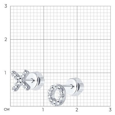 Пусеты SOKOLOV 94026666_s вес 1.26 г серебро, фианит купить,NaN