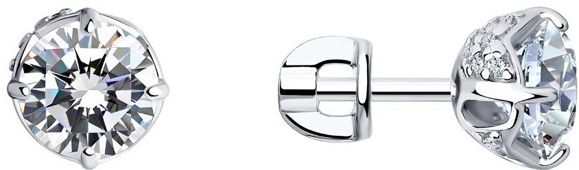 Пусеты SOKOLOV 94023210 вес 2.71 г серебро, фианит купить,NaN