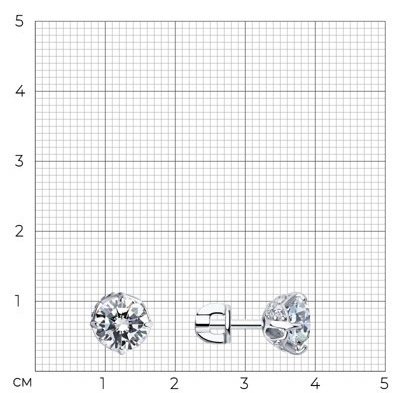 Пусеты SOKOLOV 94023210 вес 2.71 г серебро, фианит купить,NaN