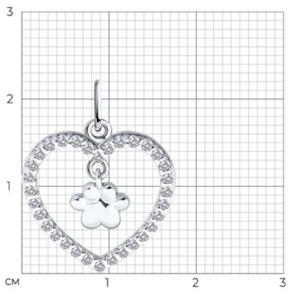 Подвеска Diamant 94-130-02309-1 вес 1.1 г серебро, фианит купить,NaN