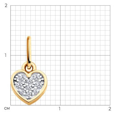 Подвеска Diamant 51-130-02862-1 вес 0.56 г золото, фианит купить,NaN