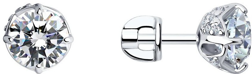 Пусеты SOKOLOV 94023210 вес 2.72 г серебро, фианит купить,NaN