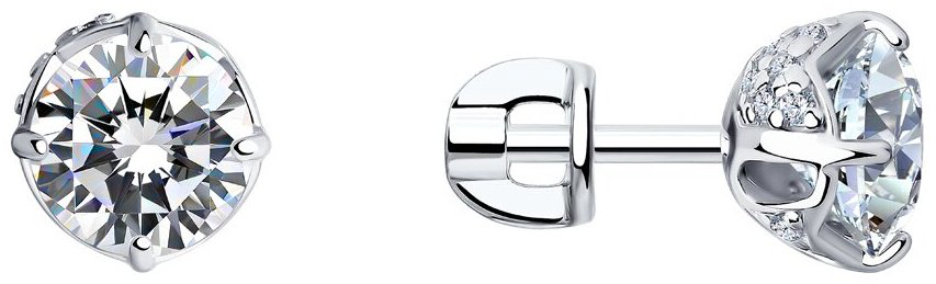 Пусеты SOKOLOV 94023210 вес 2.73 г серебро, фианит купить,NaN