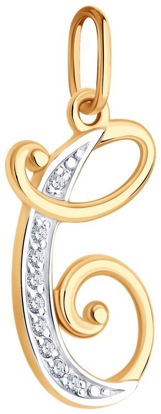 Подвеска Diamant 51-130-02885-1 вес 0.863 г золото, фианит купить,NaN