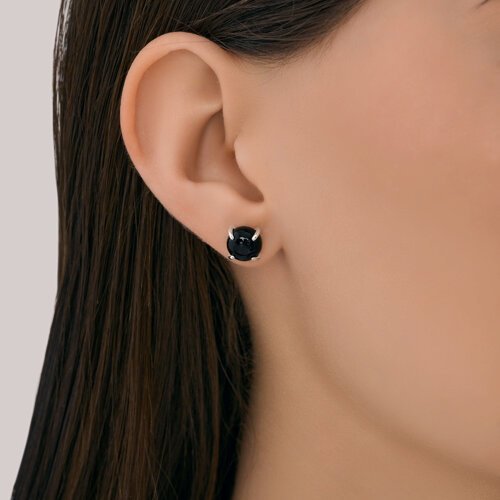Пусеты Diamant D94-322-02384-1A вес 2.67 г серебро, агат купить,NaN