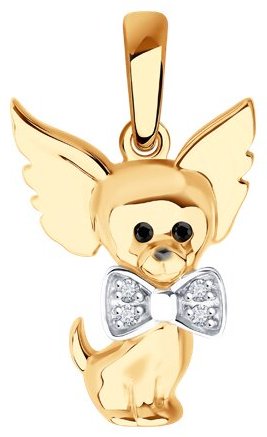 Подвеска Diamant 51-130-02901-1 вес 1.53 г золото, фианит купить,NaN