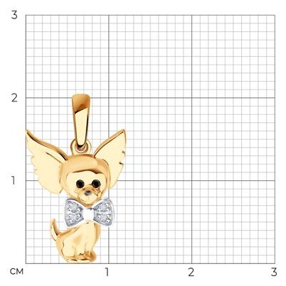 Подвеска Diamant 51-130-02901-1 вес 1.53 г золото, фианит купить,NaN
