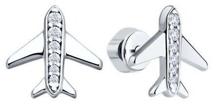 Пусеты SOKOLOV 94026695 вес 1.79 г серебро, фианит купить,NaN