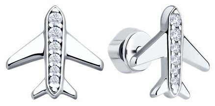 Пусеты SOKOLOV 94026695 вес 1.79 г серебро, фианит купить,NaN