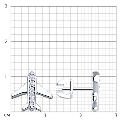 Пусеты SOKOLOV 94026695 вес 1.79 г серебро, фианит купить,NaN