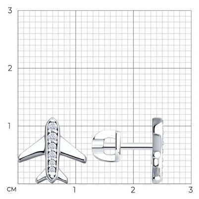 Пусеты SOKOLOV 94026695 вес 1.79 г серебро, фианит купить,NaN