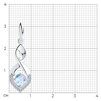 Подвеска Diamant 94-330-00380-1 вес 1.57 г серебро, фианит купить,NaN