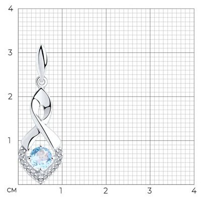 Подвеска Diamant 94-330-00380-1 вес 1.57 г серебро, фианит купить,NaN