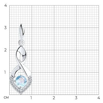 Подвеска Diamant 94-330-00380-1 вес 1.6 г серебро, топаз, фианит купить,NaN