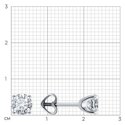 Пусеты Diamant 52-122-02090-1 вес 1.45 г золото, фианит купить,NaN