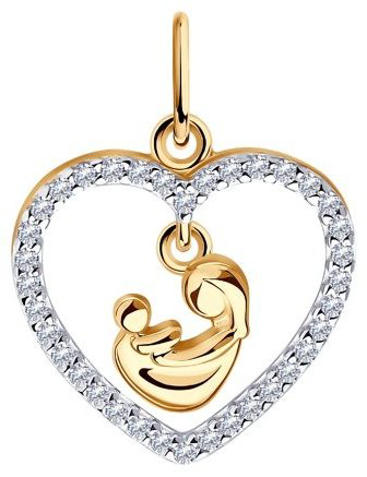 Подвеска Diamant 93-130-01013-1 вес 1.12 г серебро, фианит купить,NaN