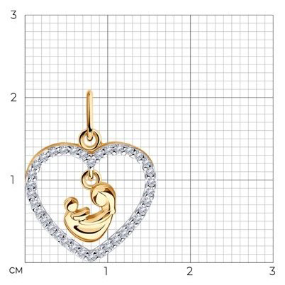 Подвеска Diamant 93-130-01013-1 вес 1.12 г серебро, фианит купить,NaN