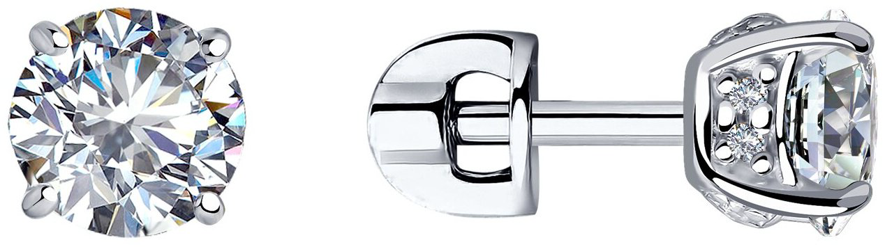 Пусеты SOKOLOV 94023494 вес 2.17 г серебро, фианит купить,NaN