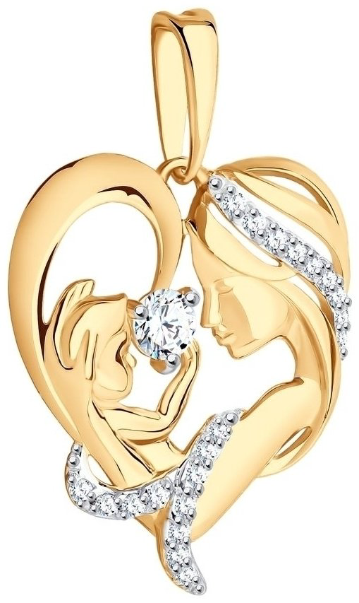 Подвеска SOKOLOV 034941 вес 1.75 г золото, фианит купить,NaN
