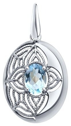 Подвеска Diamant 94-330-01861-1 вес 1.44 г серебро, топаз купить,NaN