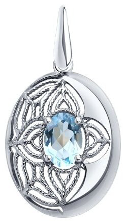 Подвеска Diamant 94-330-01861-1 вес 1.44 г серебро, топаз купить,NaN