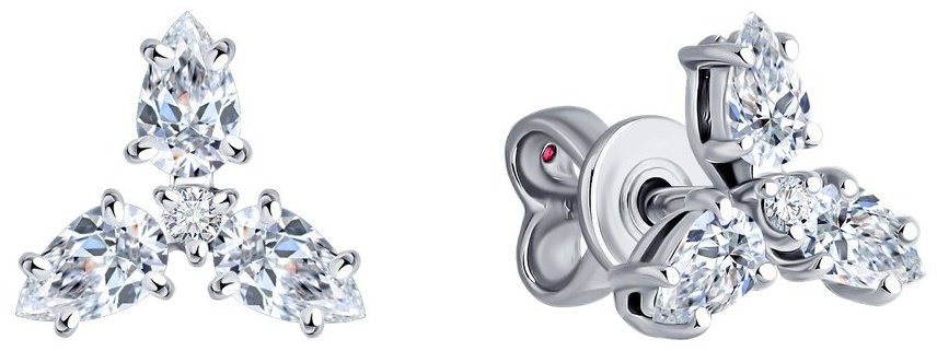 Пусеты Diamant 52-222-02592-1 вес 1.88 г золото, рубин купить,NaN