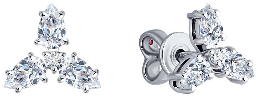 Пусеты Diamant 52-222-02592-1 вес 1.88 г золото, рубин купить,NaN