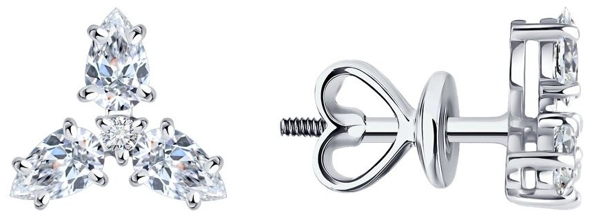 Пусеты Diamant 52-222-02592-1 вес 1.88 г золото, рубин купить,NaN
